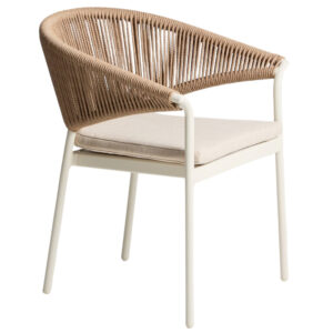 Kave Home B&eacute;žov&aacute; zahradn&iacute; židle Zuara s v&yacute;pletem