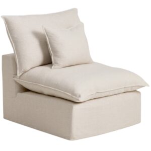 Kave Home B&eacute;žov&eacute; křeslo Anarela 90 cm s odn&iacute;mateln&yacute;m potahem