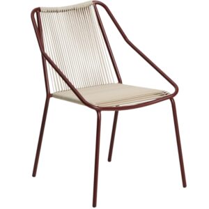 Kave Home B&eacute;žovo-červen&aacute; zahradn&iacute; j&iacute;deln&iacute; židle Zivia