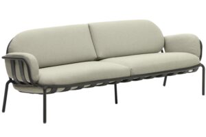 Kave Home B&eacute;žovo-&scaron;ed&aacute; zahradn&iacute; pohovka Joncols 224 cm