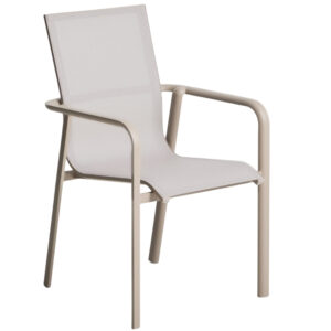 Kave Home B&eacute;žovo&scaron;ed&aacute; hlin&iacute;kov&aacute; zahradn&iacute; židle Canea