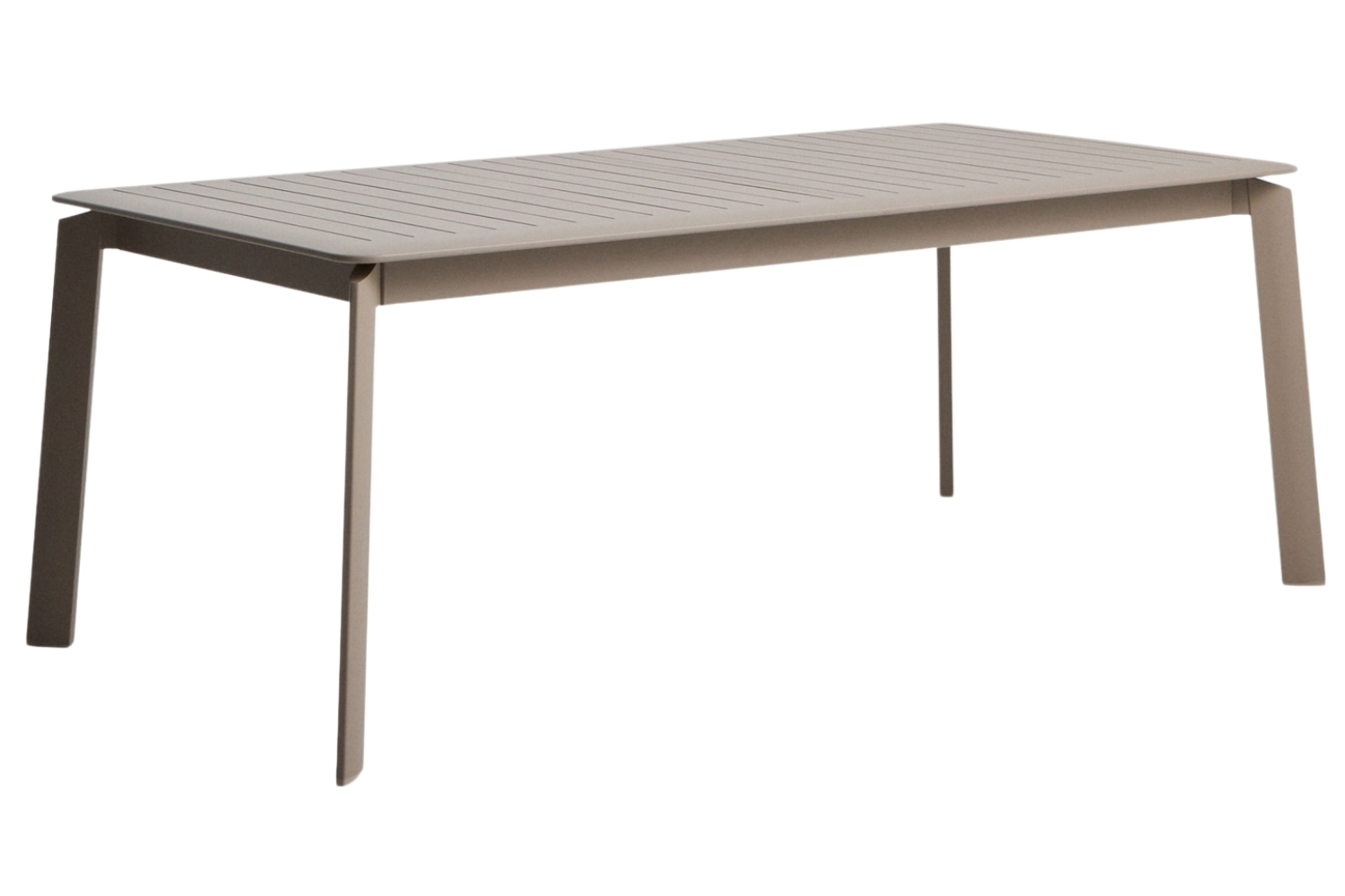Kave Home Béžovošedý hliníkový rozkládací zahradní stůl Brela 205/287 x 100 cm