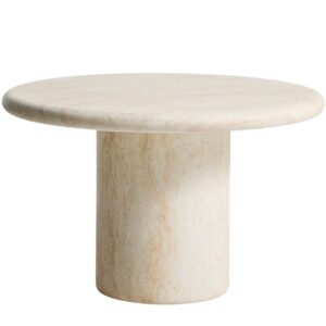 Kave Home B&eacute;žov&yacute; cementov&yacute; zahradn&iacute; stůl Drasi &Oslash; 122 cm