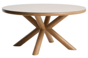 Kave Home B&eacute;žov&yacute; keramick&yacute; zahradn&iacute; stůl Mirtia &Oslash; 148 cm