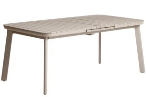 Kave Home B&eacute;žov&yacute; kovov&yacute; zahradn&iacute; rozkl&aacute;dac&iacute; stůl Izola 185/235 x 100 cm