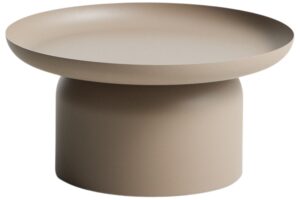 Kave Home B&eacute;žov&yacute; kovov&yacute; zahradn&iacute; stolek Arcola &Oslash; 70 cm