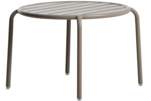 Kave Home B&eacute;žov&yacute; kovov&yacute; zahradn&iacute; stolek Joncols 60 cm