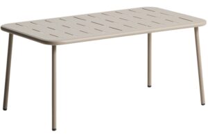 Kave Home B&eacute;žov&yacute; kovov&yacute; zahradn&iacute; stolek Zivia 90 x 50 cm