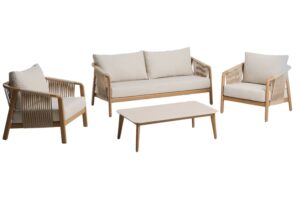 Kave Home B&eacute;žov&yacute; zahradn&iacute; set pohovky