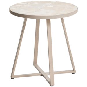 Kave Home B&eacute;žov&yacute; zahradn&iacute; stolek Tella &Oslash; 45 cm