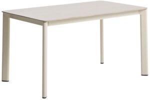 Kave Home B&eacute;žov&yacute; zahradn&iacute; stůl s keramickou deskou Anafi 140 x 80 cm