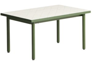 Kave Home B&iacute;lo-zelen&yacute; zahradn&iacute; stolek Maurina 81 x 51 cm