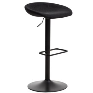 Kave Home Čern&aacute; čalouněn&aacute; barov&aacute; židle Danua 58-82 cm