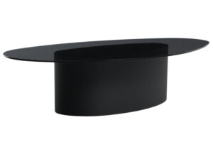 Kave Home Čern&yacute; skleněn&yacute; konferenčn&iacute; stolek Olir 140 x 81 cm