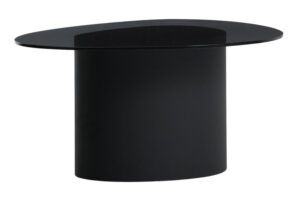 Kave Home Čern&yacute; skleněn&yacute; konferenčn&iacute; stolek Olir 82 x 74 cm