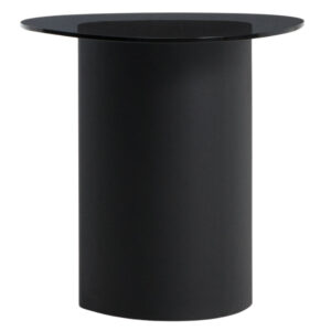 Kave Home Čern&yacute; skleněn&yacute; odkl&aacute;dac&iacute; stolek Olir 48 x 47 cm