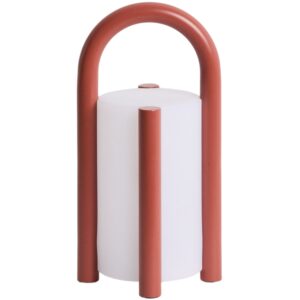 Kave Home Červen&aacute; přenosn&aacute; zahradn&iacute; LED lampa Leros 28 cm