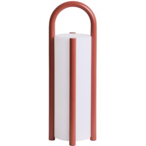 Kave Home Červen&aacute; přenosn&aacute; zahradn&iacute; LED lampa Leros 48 cm