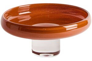 Kave Home Červen&aacute; skleněn&aacute; dekorativn&iacute; m&iacute;sa Denuo &Oslash; 28 cm