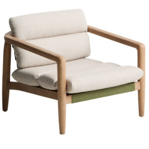 Kave Home Dřevěn&eacute; zahradn&iacute; křeslo Menfi s pol&scaron;t&aacute;ři a v&yacute;pletem