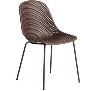 Kave Home Hněd&aacute; plastov&aacute; j&iacute;deln&iacute; židle Quinby