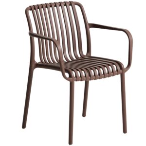 Kave Home Hněd&aacute; plastov&aacute; zahradn&iacute; židle Isabellini