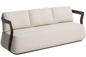 Kave Home Hnědo-b&eacute;žov&aacute; zahradn&iacute; pohovka Tamaris 217 cm