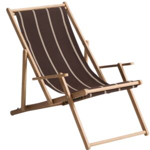 Kave Home Hnědo-b&eacute;žov&eacute; zahradn&iacute; skl&aacute;dac&iacute; leh&aacute;tko Vilara