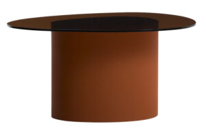 Kave Home Hněd&yacute; skleněn&yacute; konferenčn&iacute; stolek Olir 82 x 74 cm