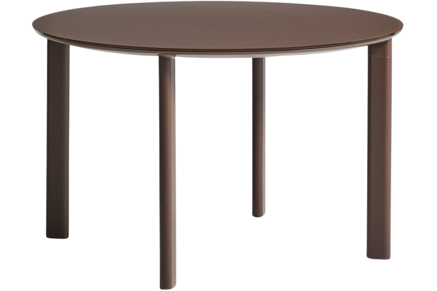 Kave Home Hnědý zahradní stůl Erice Ø 120 cm se skleněnou deskou