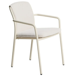 Kave Home Kr&eacute;mov&aacute; hlin&iacute;kov&aacute; zahradn&iacute; židle Linosa s pol&scaron;t&aacute;řem