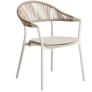 Kave Home Kr&eacute;mov&aacute; zahradn&iacute; židle Alimia s b&eacute;žov&yacute;m v&yacute;pletem