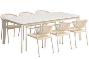 Kave Home Kr&eacute;mov&yacute; zahradn&iacute; set stolu Brela a &scaron;esti židl&iacute; Livadia