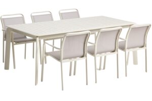 Kave Home Kr&eacute;mov&yacute; zahradn&iacute; set stolu Brela a &scaron;esti židl&iacute; Luri