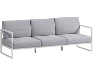 Kave Home Modro-b&iacute;l&aacute; zahradn&iacute; pohovka Comova 225 cm