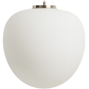 Kave Home Op&aacute;lově b&iacute;l&eacute; skleněn&eacute; z&aacute;věsn&eacute; světlo Ardali &Oslash; 25 cm