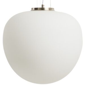 Kave Home Op&aacute;lově b&iacute;l&eacute; skleněn&eacute; z&aacute;věsn&eacute; světlo Ardali &Oslash; 40 cm