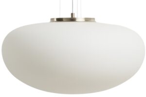 Kave Home Op&aacute;lově b&iacute;l&eacute; skleněn&eacute; z&aacute;věsn&eacute; světlo Ardali &Oslash; 50 cm