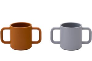 Kave Home Oranžovo-&scaron;ed&yacute; set dvou silikonov&yacute;ch hrnků Lili 180 ml