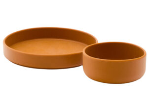 Kave Home Oranžov&yacute; set silikonov&eacute;ho tal&iacute;ře a misky Lili