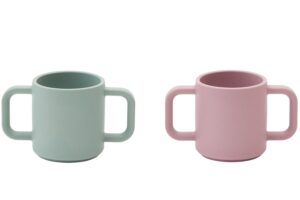 Kave Home Růžovo-zelen&yacute; set dvou silikonov&yacute;ch hrnků Lili 180 ml