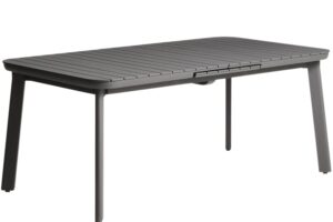 Kave Home &Scaron;ed&yacute; kovov&yacute; zahradn&iacute; rozkl&aacute;dac&iacute; stůl Izola 185/235 x 100 cm