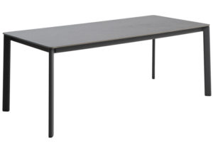 Kave Home &Scaron;ed&yacute; zahradn&iacute; stůl s keramickou deskou Anafi 180 x 90 cm