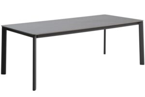 Kave Home &Scaron;ed&yacute; zahradn&iacute; stůl s keramickou deskou Anafi 220 x 100 cm