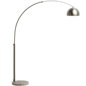 Kave Home Stř&iacute;brn&aacute; stojac&iacute; lampa Madali 160-185 cm