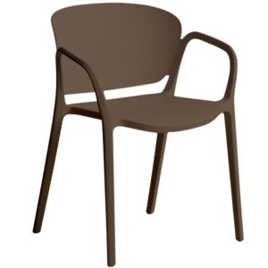 Kave Home Tmavě hněd&aacute; plastov&aacute; zahradn&iacute; židle Ania