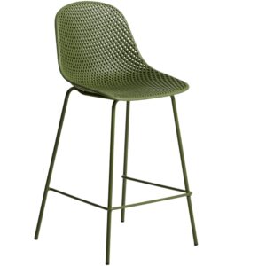 Kave Home Zelen&aacute; plastov&aacute; barov&aacute; židle Quinby 65 cm
