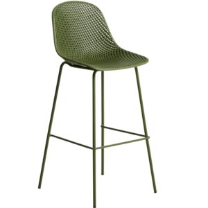 Kave Home Zelen&aacute; plastov&aacute; barov&aacute; židle Quinby 75 cm