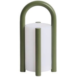 Kave Home Zelen&aacute; přenosn&aacute; zahradn&iacute; LED lampa Leros 28 cm