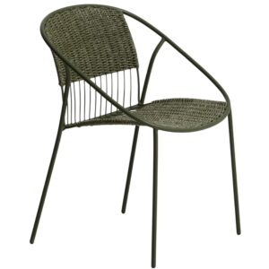 Kave Home Zelen&aacute; zahradn&iacute; židle Atrani s v&yacute;pletem
